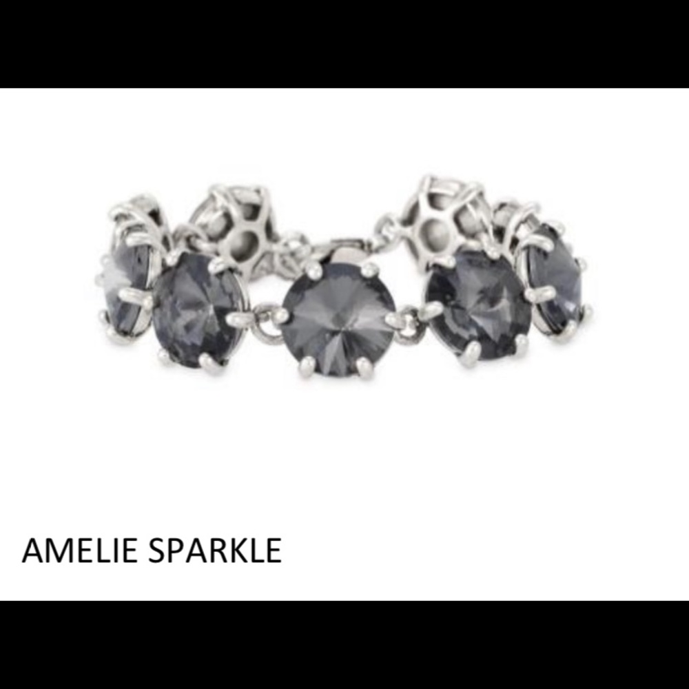 Stella & Dot - Amelie Sparkle Bracelet, Silver, Smoky Grey